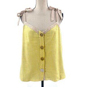 NWOT Ted Baker Colour by Number Asinara Stripe Tank Womens 6 Cotton Linen